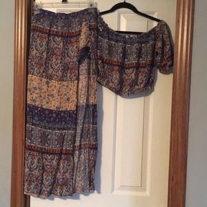 2 piece crop top and skort